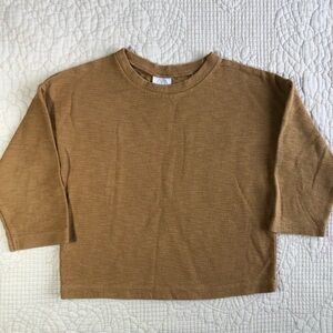 ZARA Toddler Boxy Crewneck Sweater in  Sand Brown  Size 2T